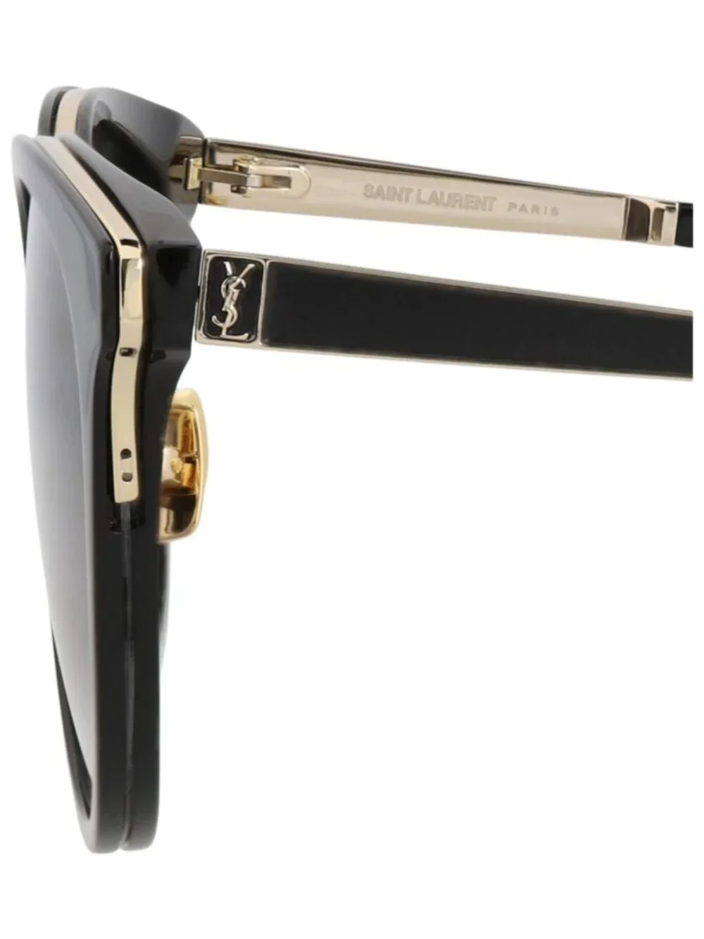 New Saint Laurent Women's Sunglasses Round Oval Acetate Frame Black Black Grey
